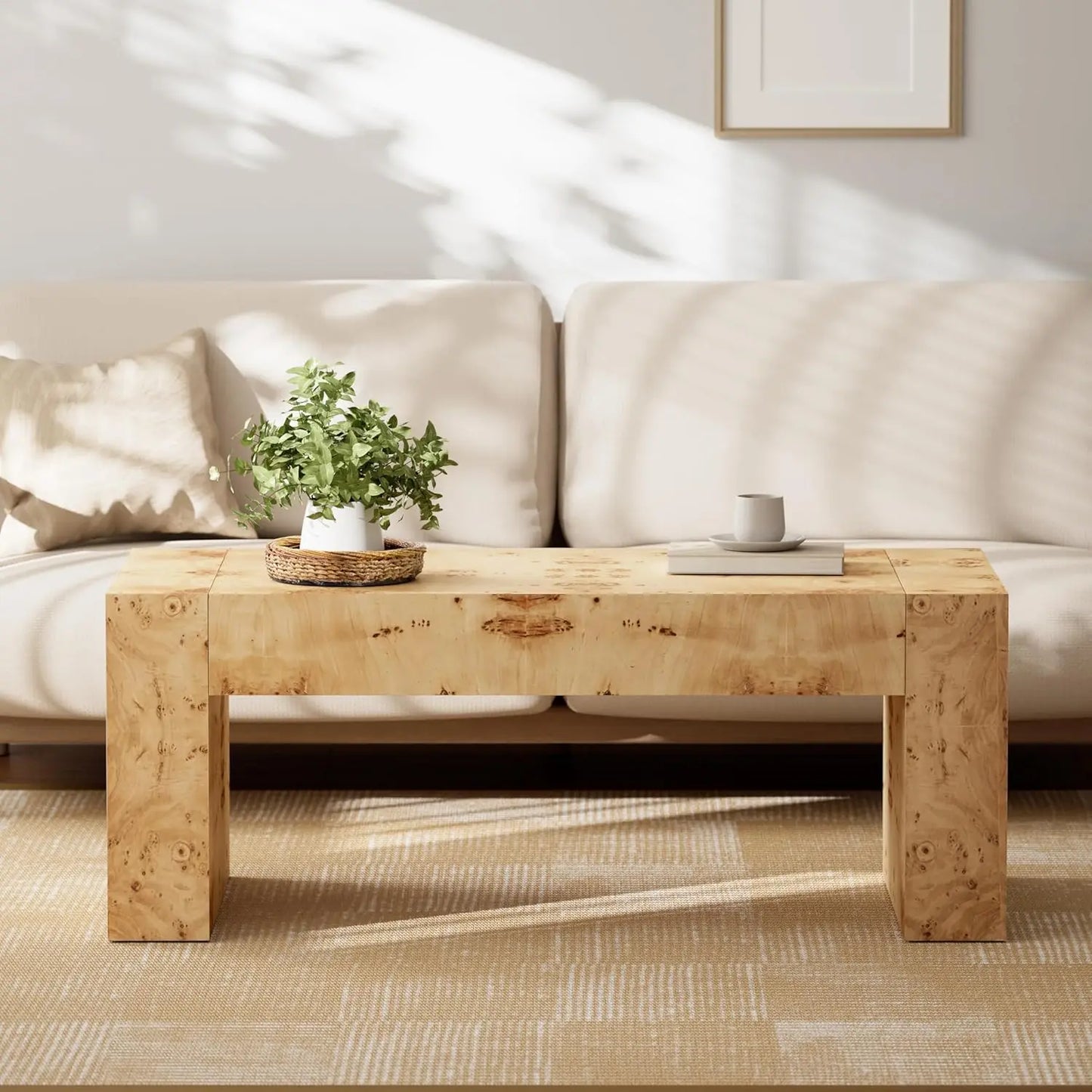 Modern Thick-Leg Rectangular Coffee Table