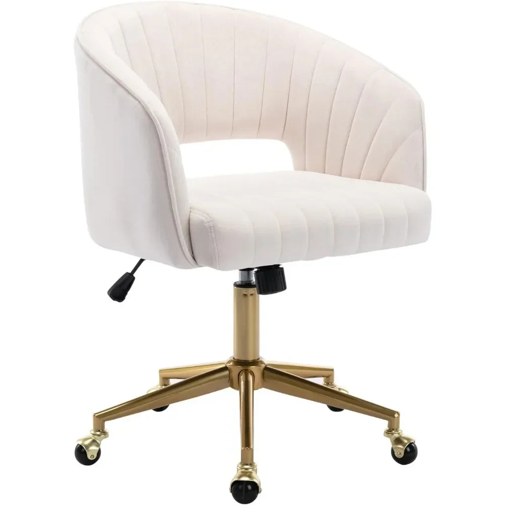 Home Office Swivel Velvet Modern Tufted Chair with Gold Base
