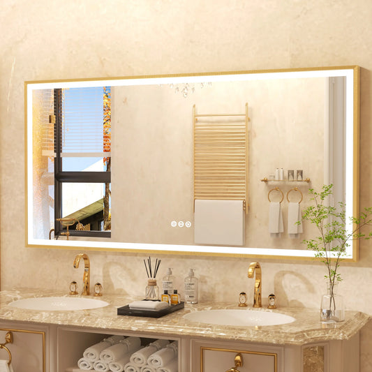 LED Vanity Mirror Gold Frame