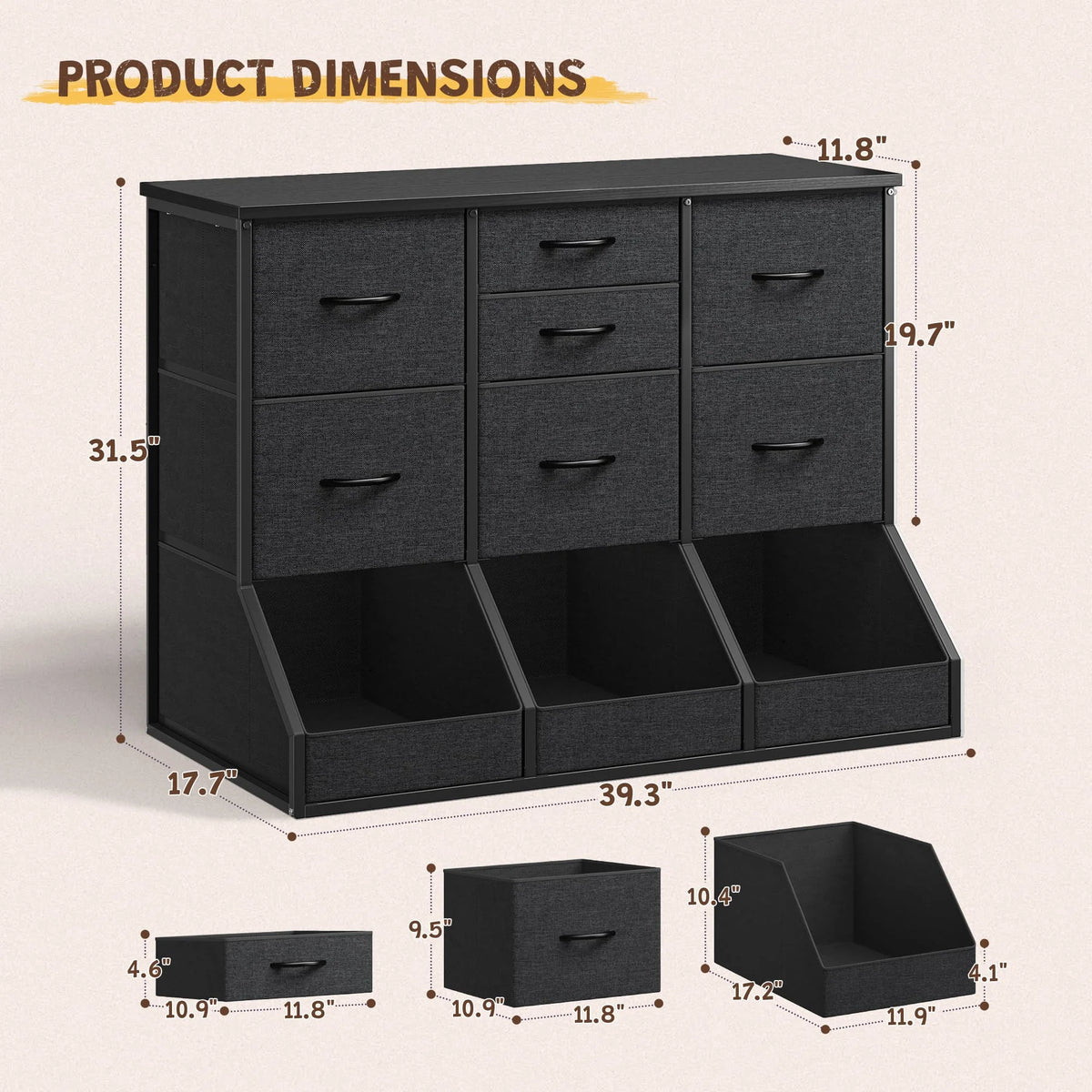 Wood Top & Metal Frame Dresser