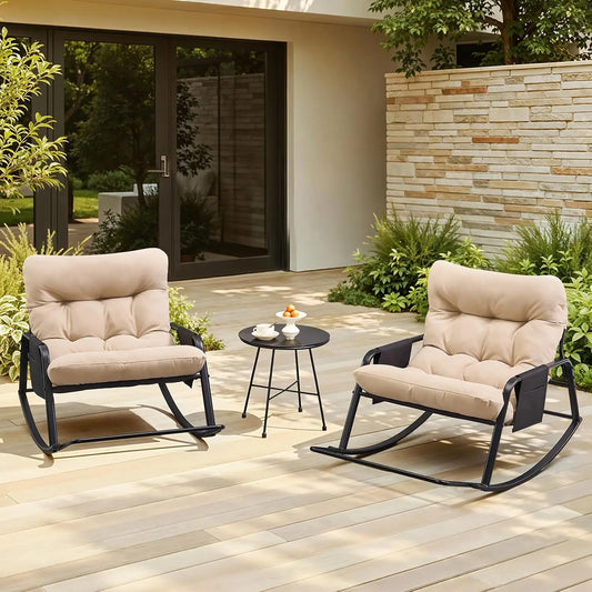 Oversized Patio Rocker Chair with Footrest