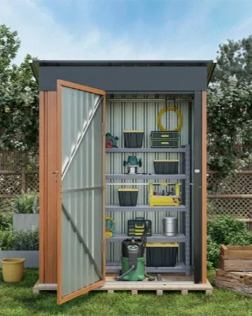 Lockable Metal Garden Shed with Window