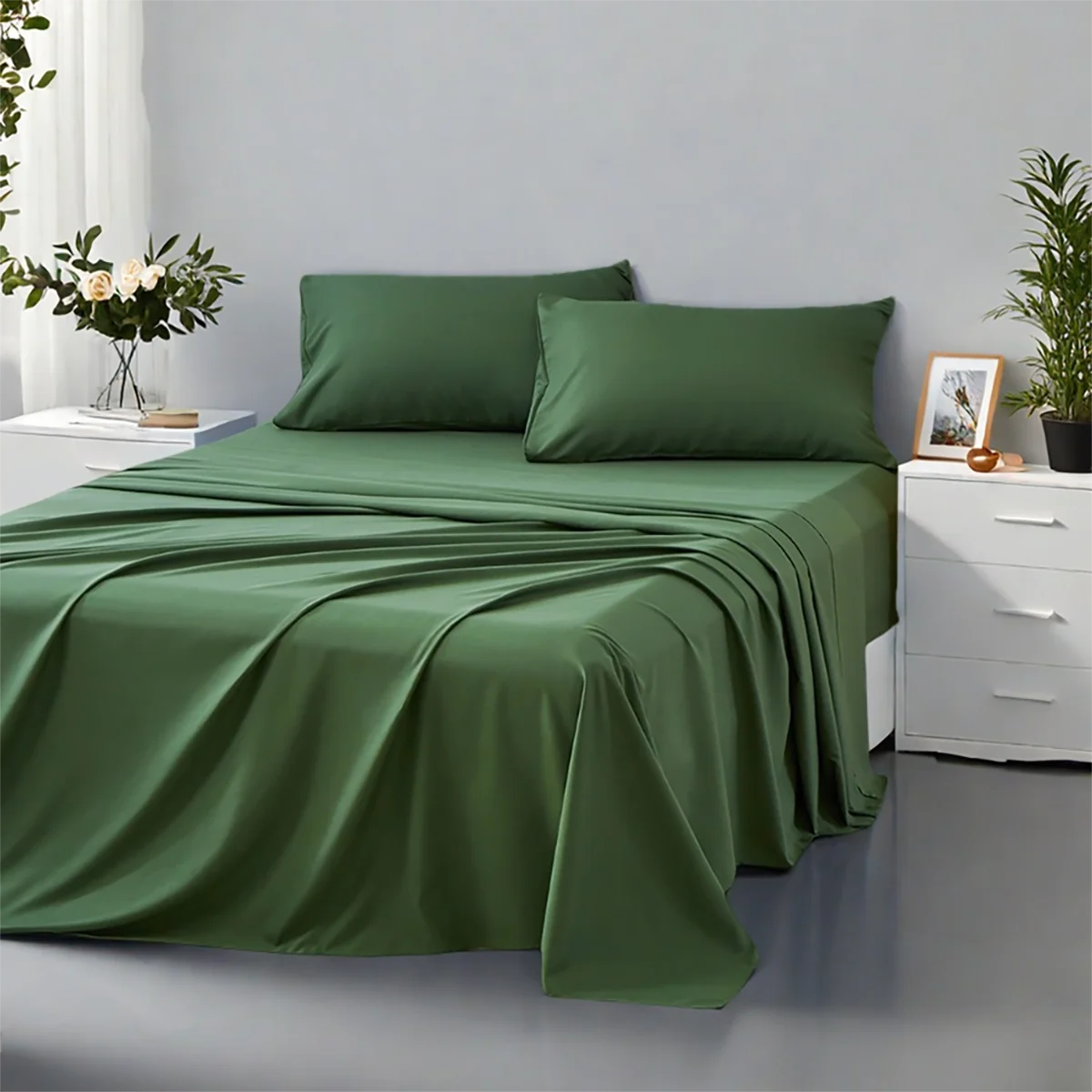 Fashionable Solid Color Soft Bedding Set, Suitable For All Seasons