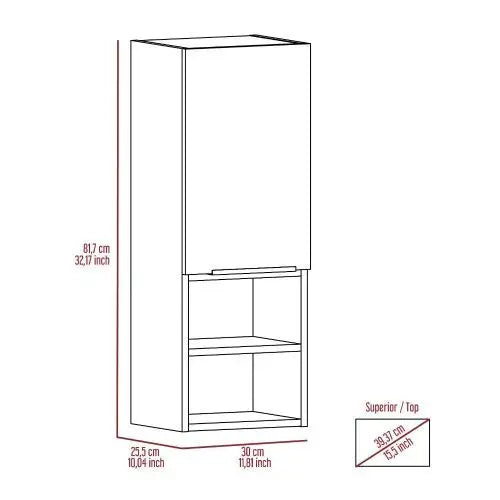 Single Door Medicine Cabinet with Four Shelves Two Interior and Two External