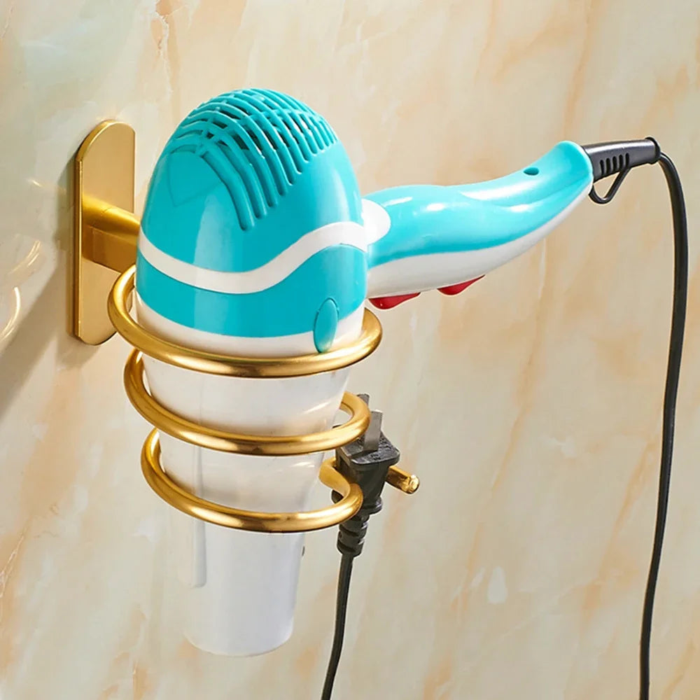 Bathroom Accessory Hair Dryer Holder Wall Mounted Organizer