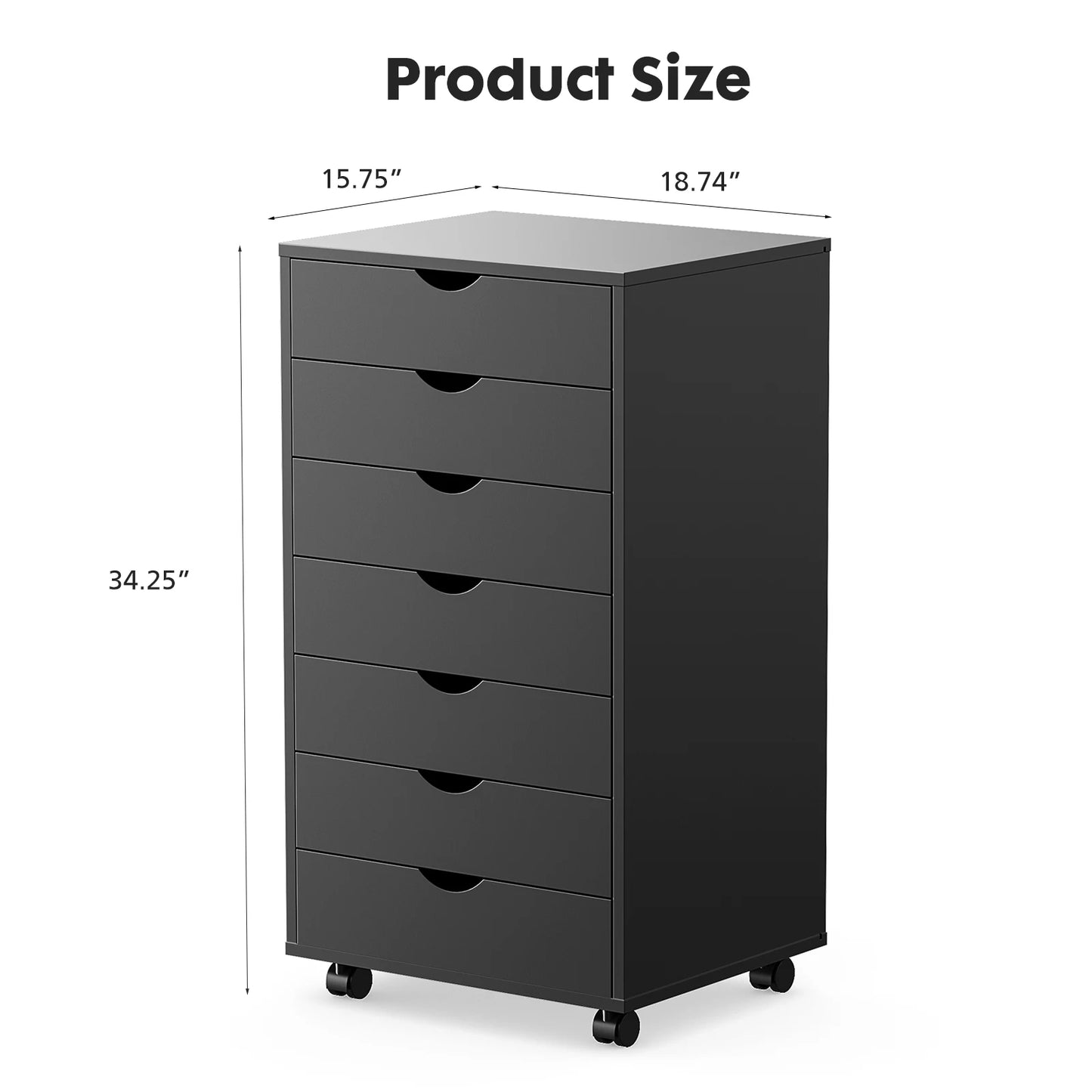 Storage Cabinet Wooden Wheels Organizer