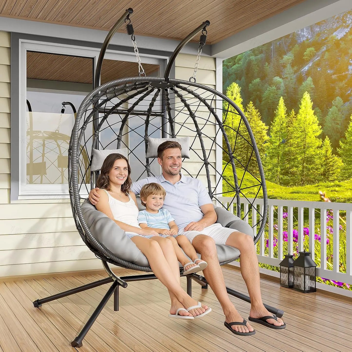 Rattan Wicker Hanging Swing Egg Chair