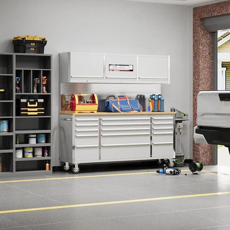 Heavy-Duty Rolling Tool Cabinet with Lockable Wheels