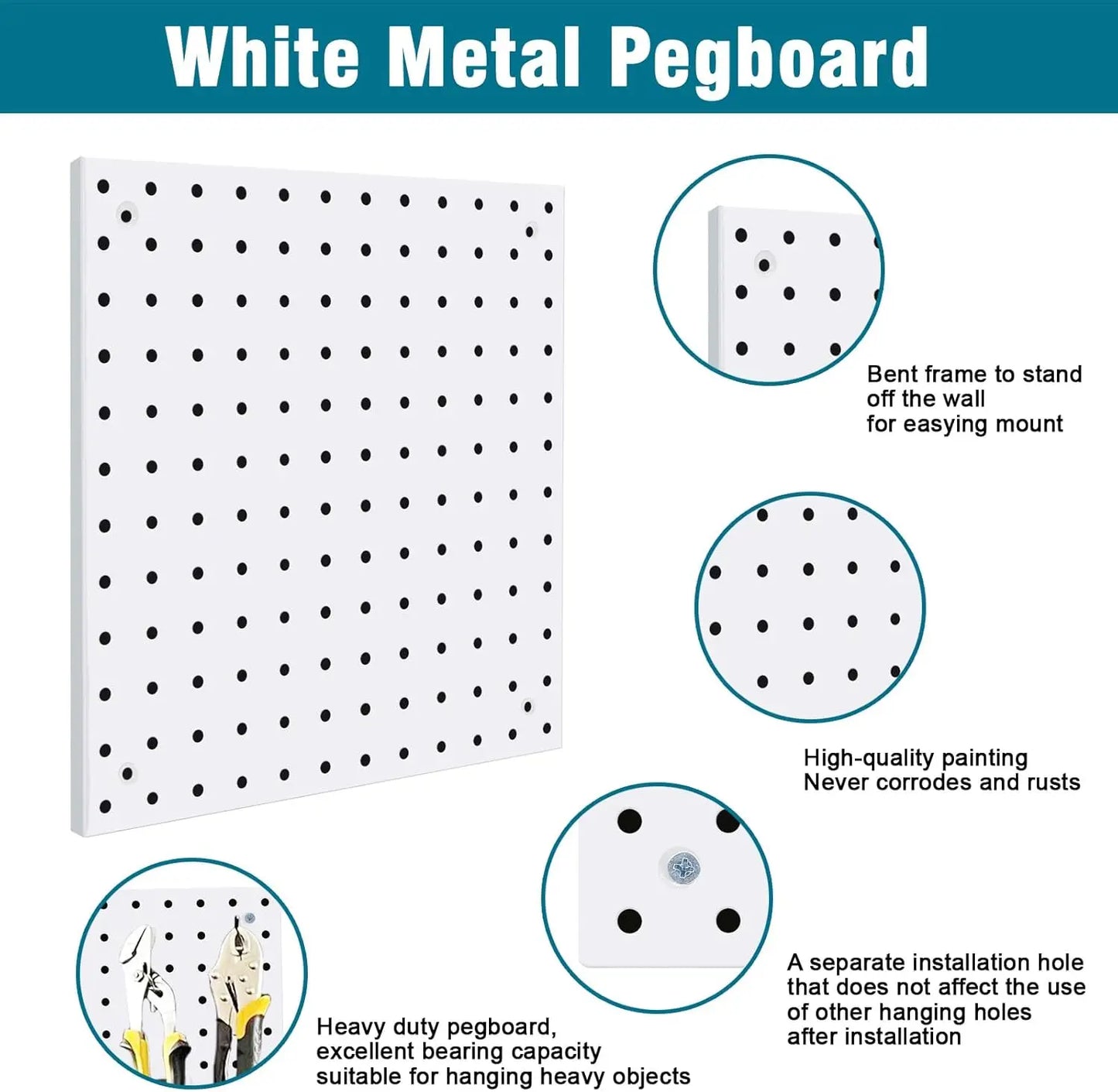 Peg Board Kit with Hooks and Bins