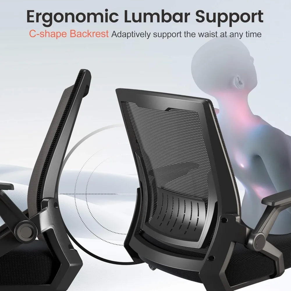Ergonomic Computer Chair Flip-up Armrests