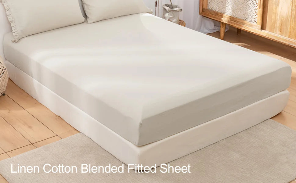 Mattress Cover Natural Flax Cotton Soft Bedding