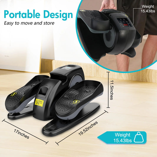 Portable Elliptical Machine Pre-Installed Seated Pedal Exerciser