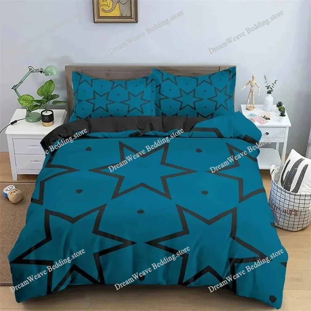 Modern Geometric Trapezoid Printed Bedding Set