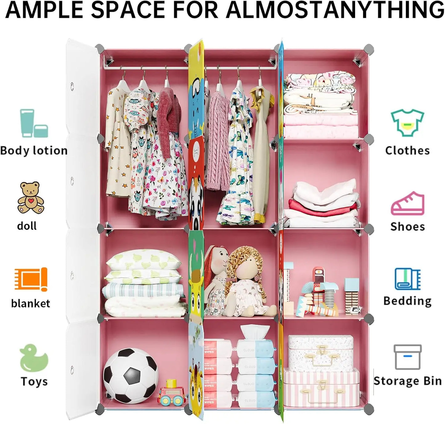 Portable Wardrobe Closet Armorer Storage Rack Cube Organizer