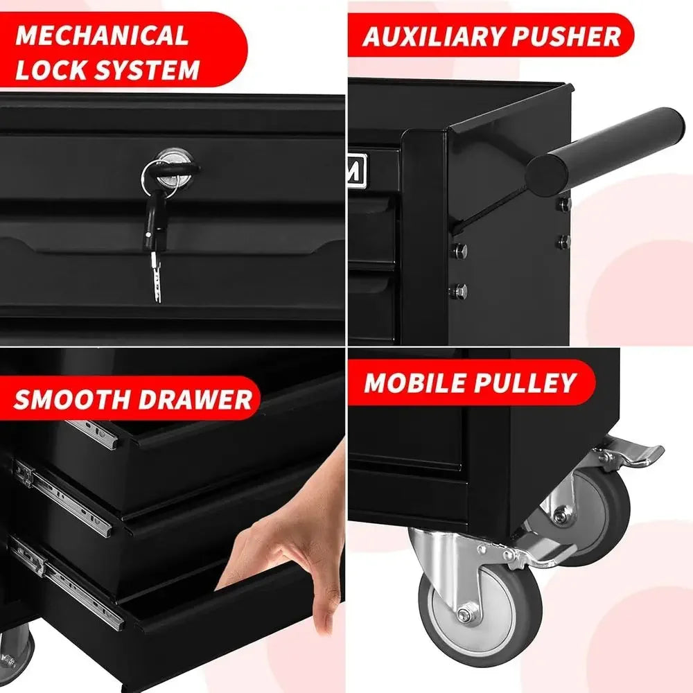 Small Metal Tool Cabinet with Wheels amp Locking System
