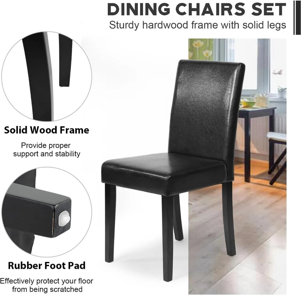 PU Cushion Chairs with Waterproof Surface and Wood Legs