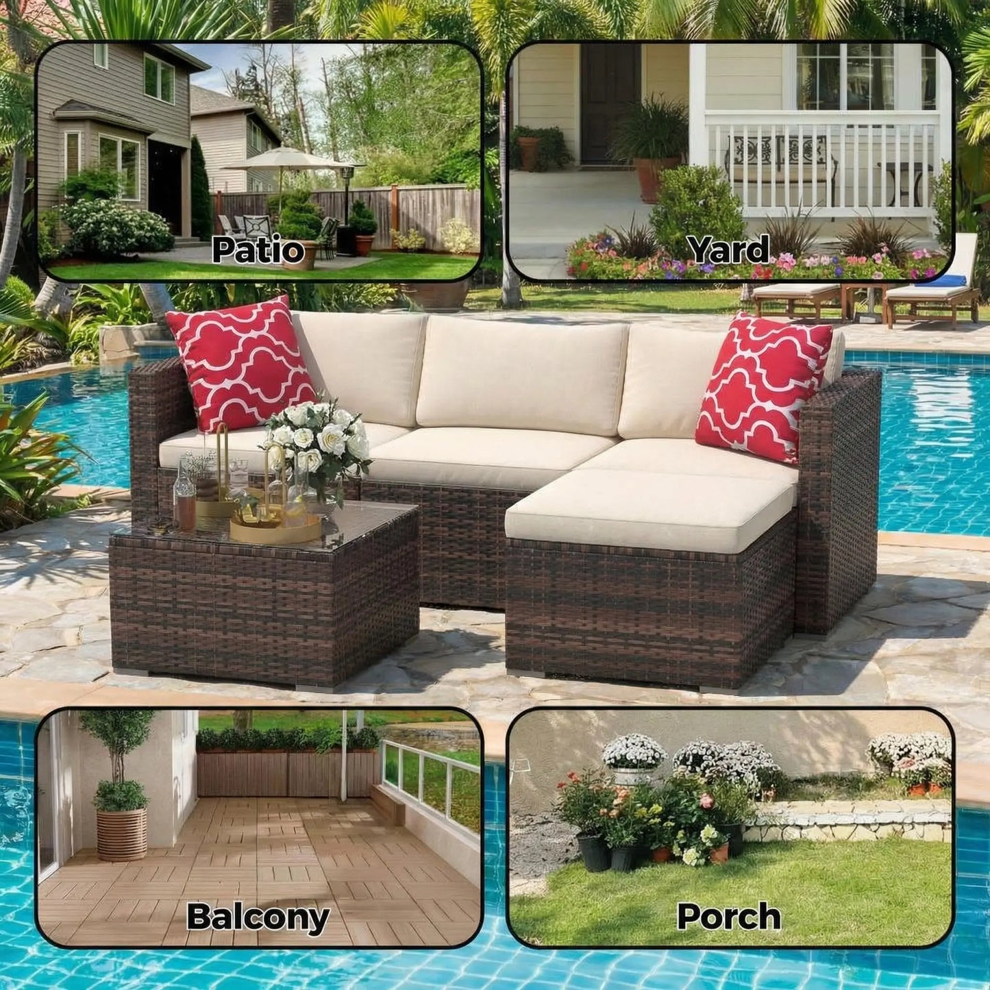All Weather Wicker Patio Furniture Set