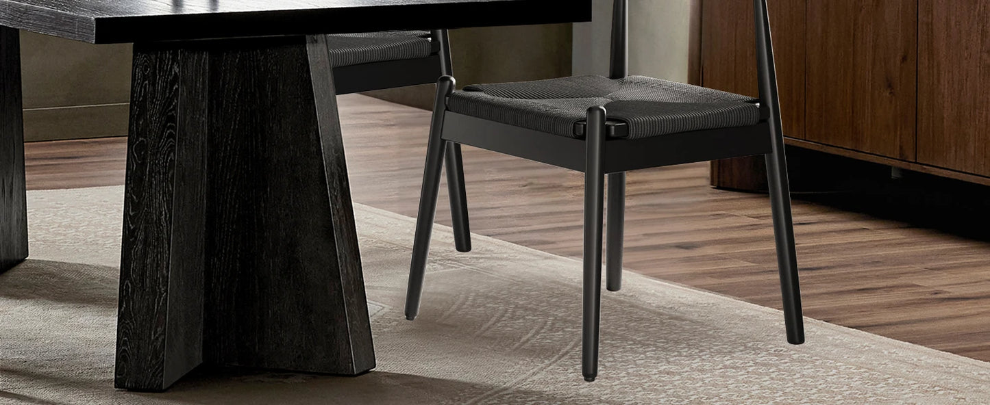 Solid Oak Weave Dining Chairs