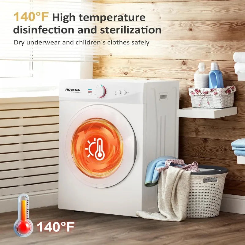 Compact Laundry Dryer with Stainless Steel Tub