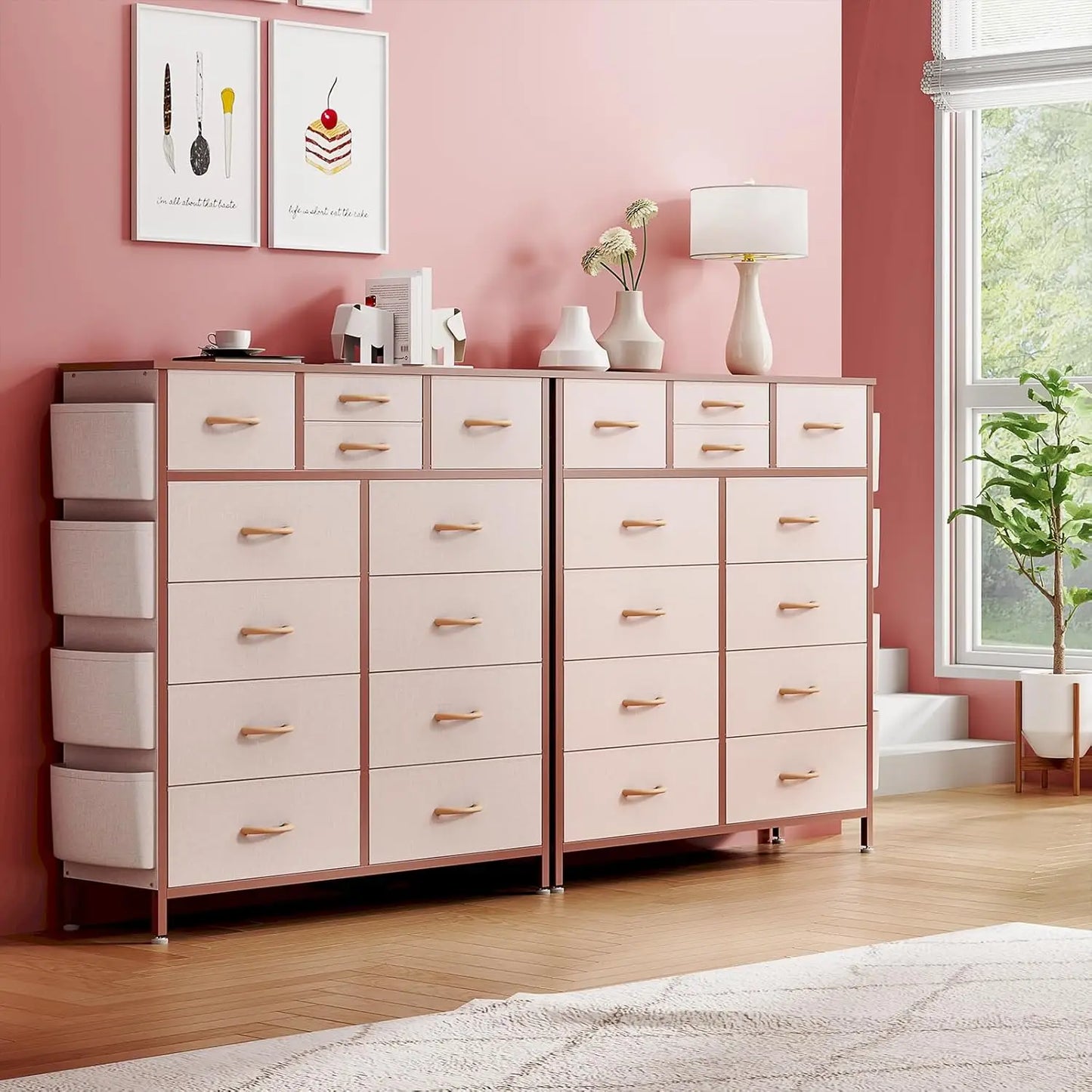 Tall Dresser with Side Pockets and Hooks