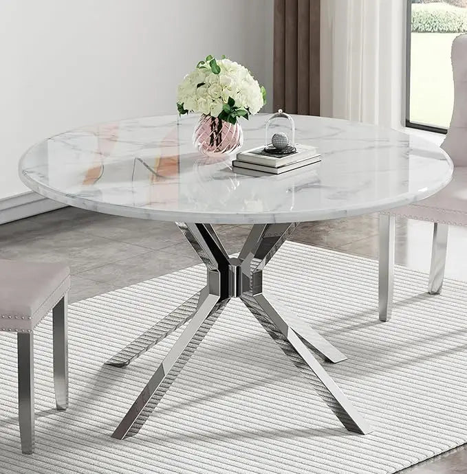 Modern Rectangular Tempered Glass Dining Table
