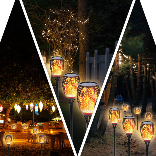 Solar Flame Torch Lights Outdoor LED - Waterproof