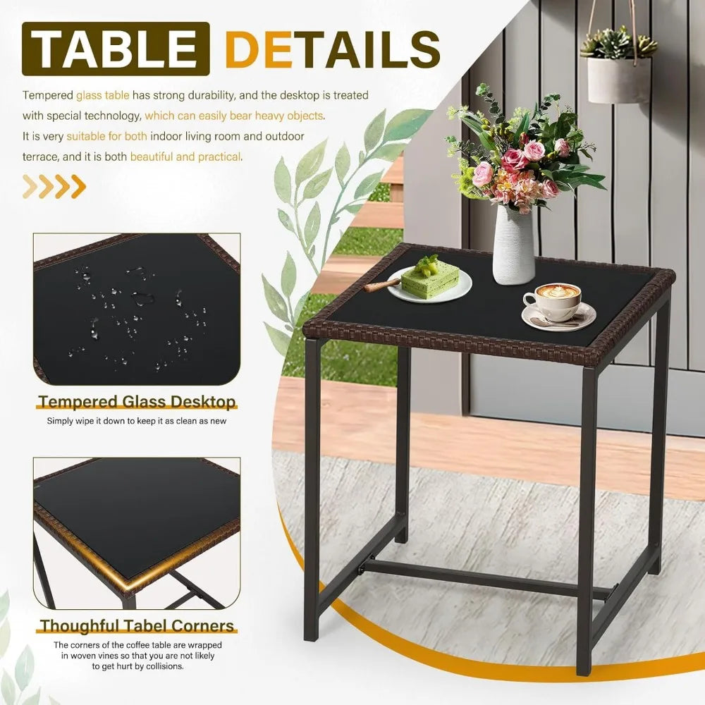 Patio Bistro Outdoor Rocking Chair Set