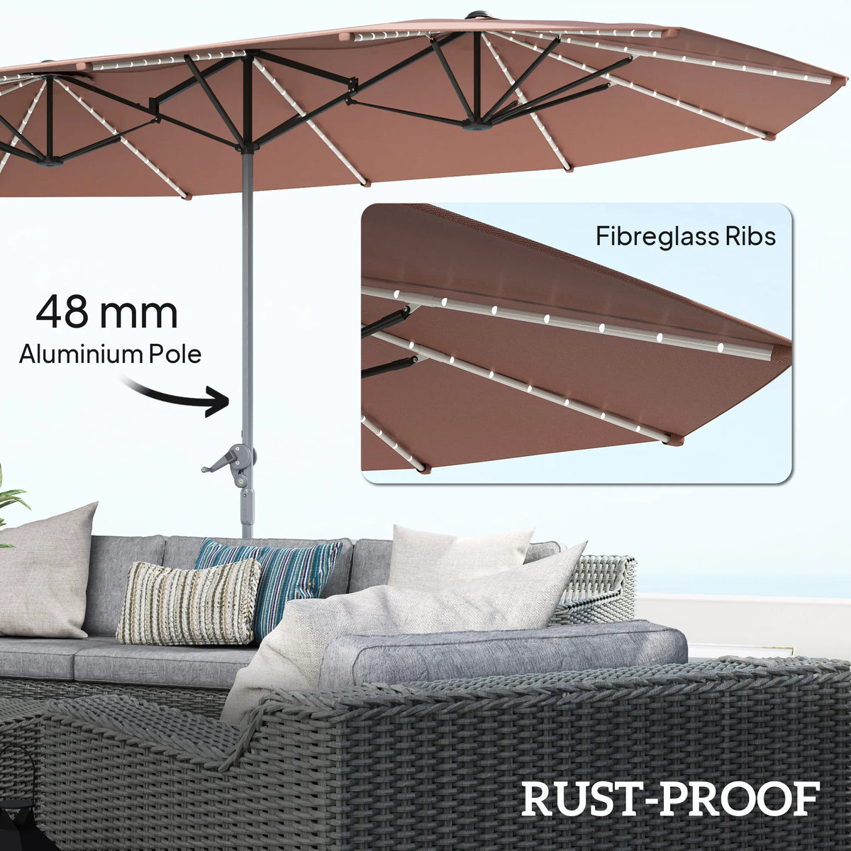 Umbrella with Solar Lights