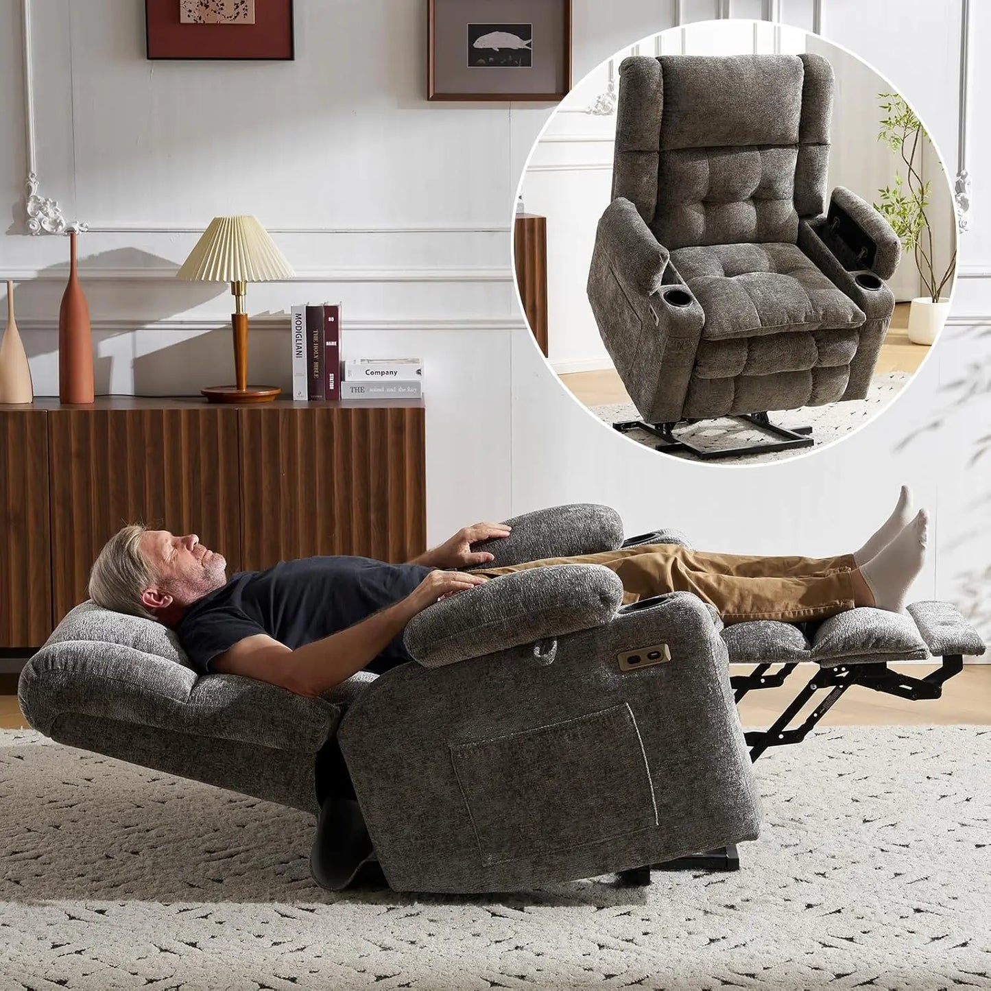 Power Lift Recliner with Dual Motor Electric Lift Chair