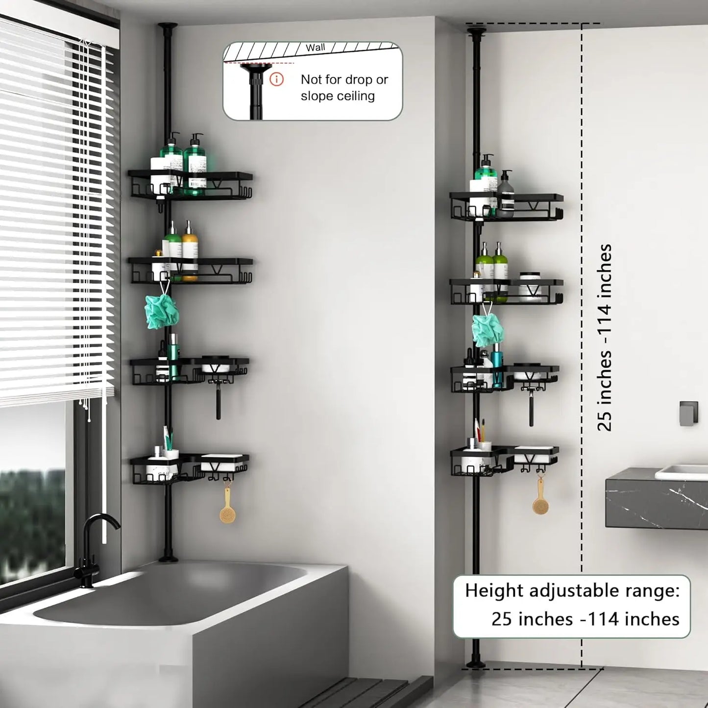 Stainless Steel Adjustable Shower Caddy