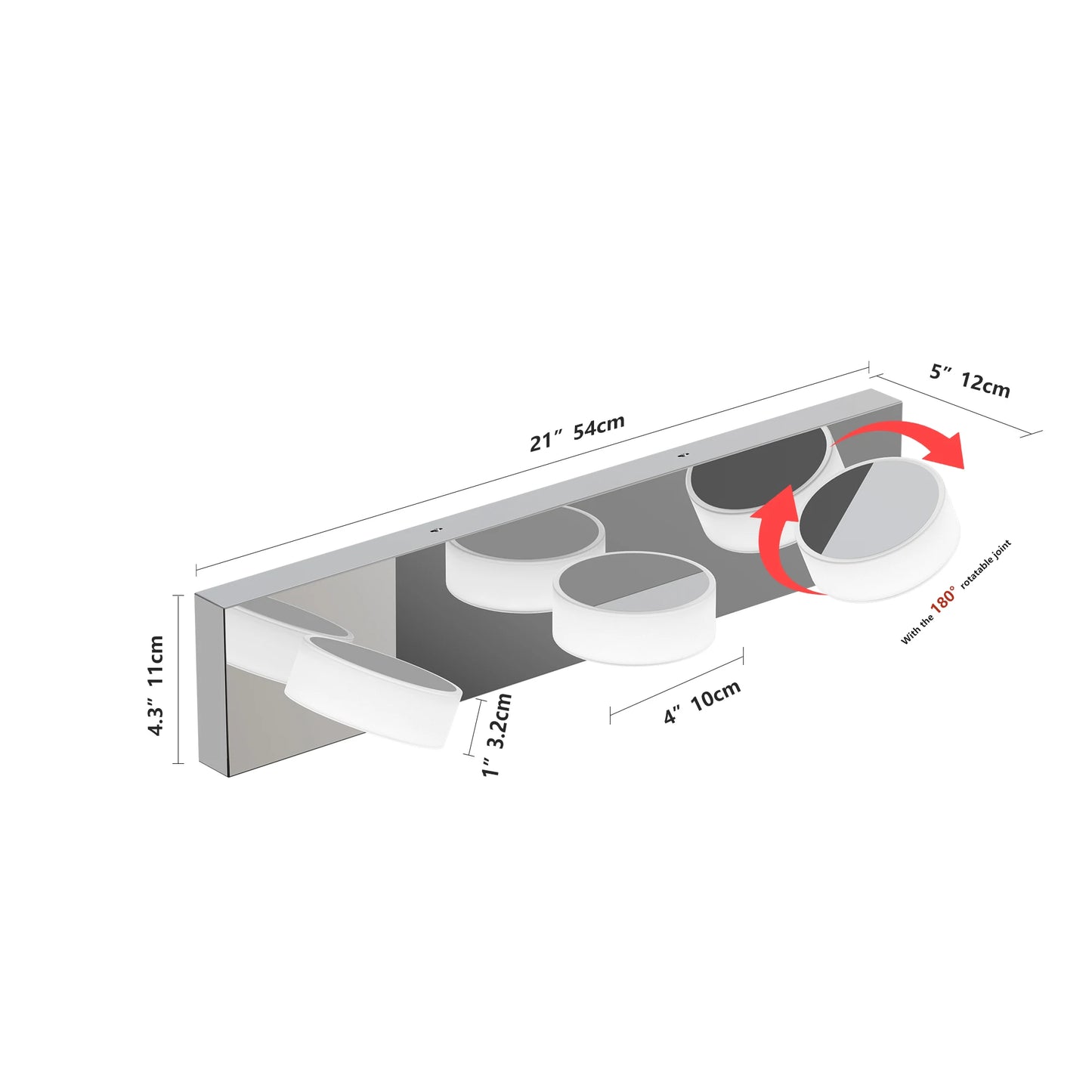 Bathroom LED Modern Black/Chrome Vanity Lights