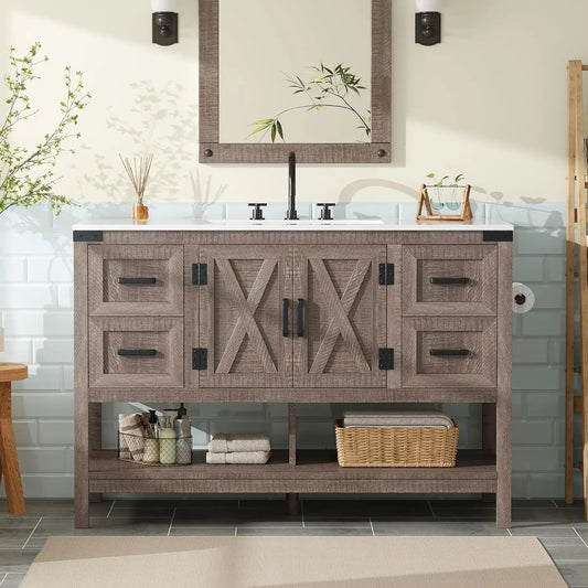 Farmhouse Bathroom Vanity with Sink