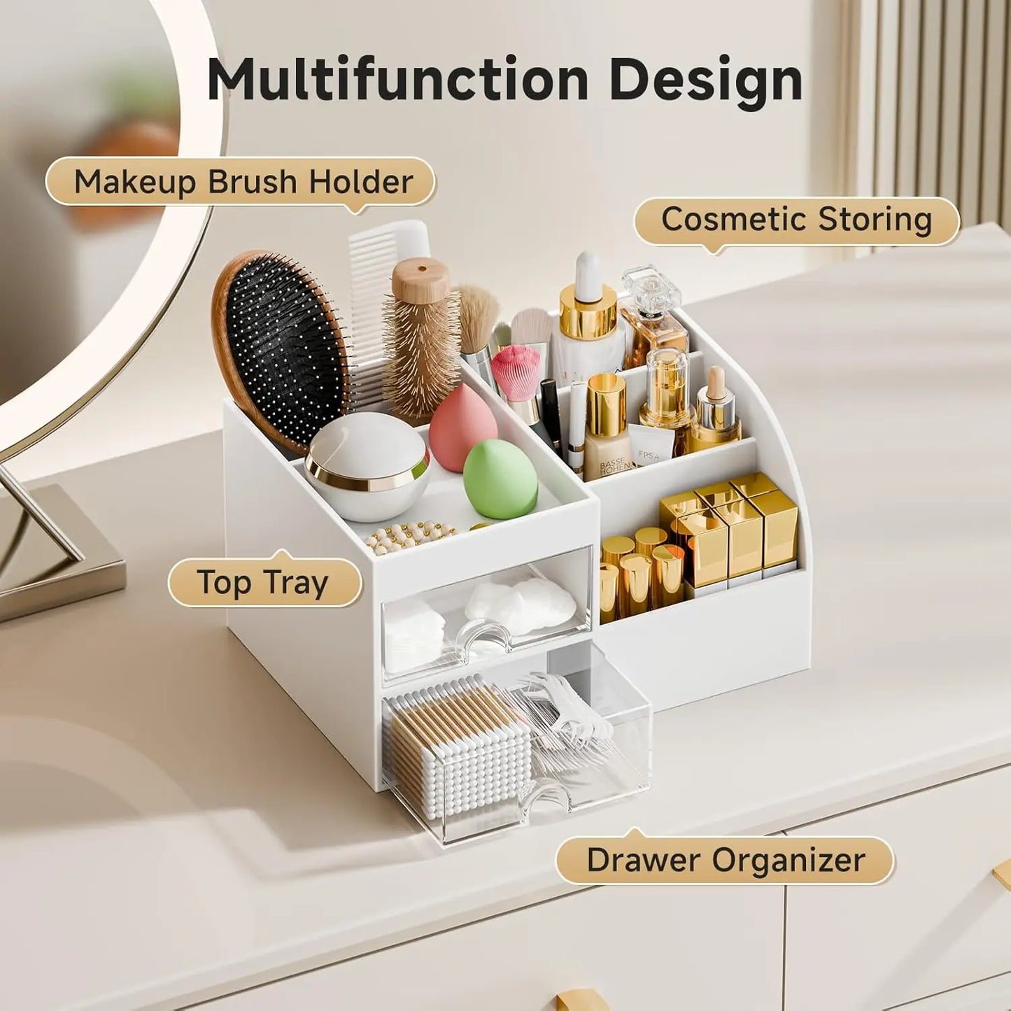 Makeup Organizer Countertop Storage Vanity