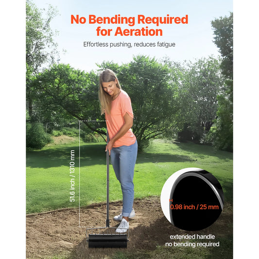 Manual Heavy Duty Rolling Lawn Aerator