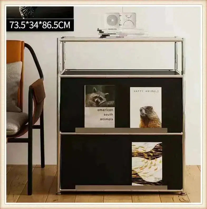Modern Stainless Steel Medieval Nightstand Storage Nightstand