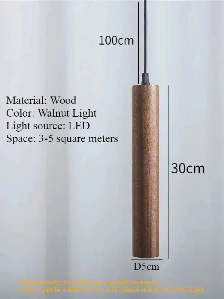 Modern Minimalist Wooden LED Pendant Light