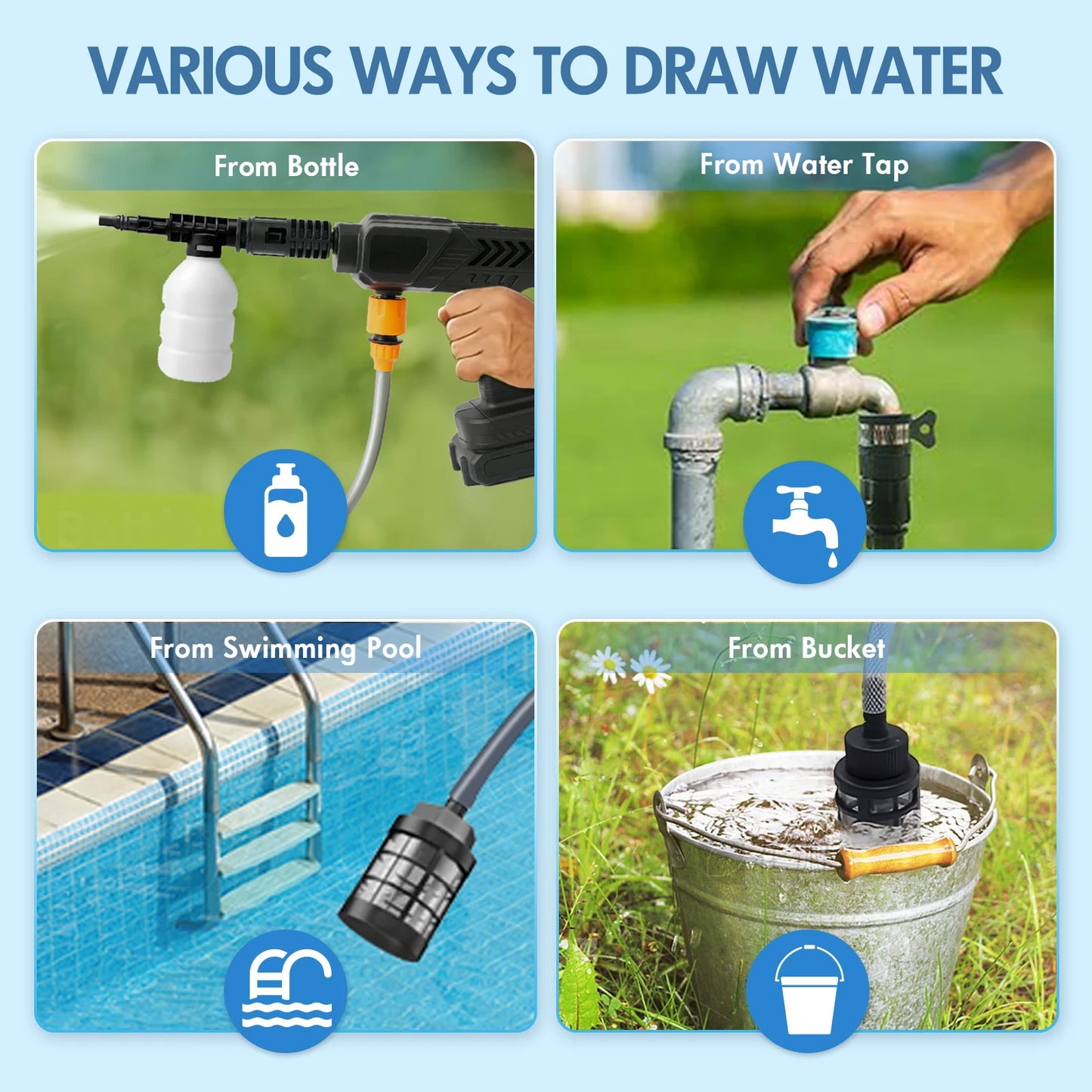 Cordless Pressure Washer Portable with Battery