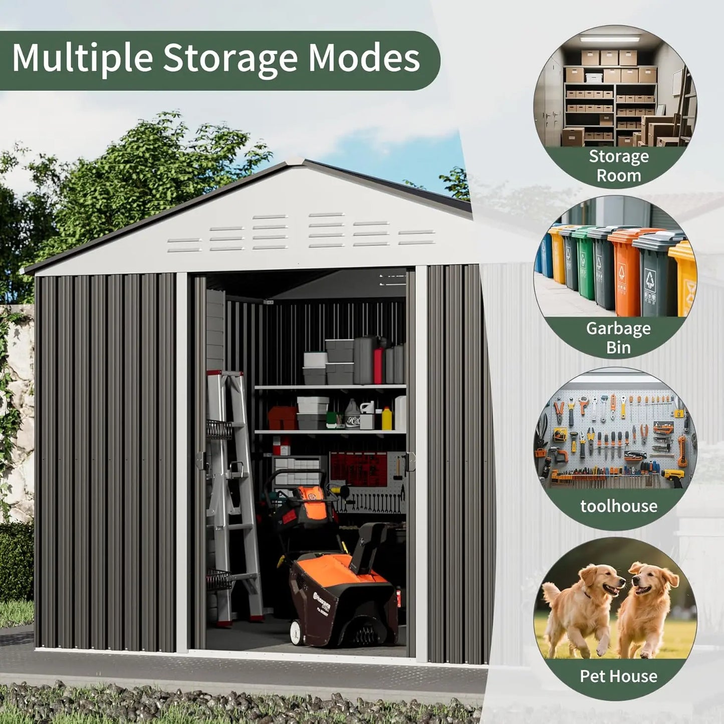 Garden Shed with Sliding Door