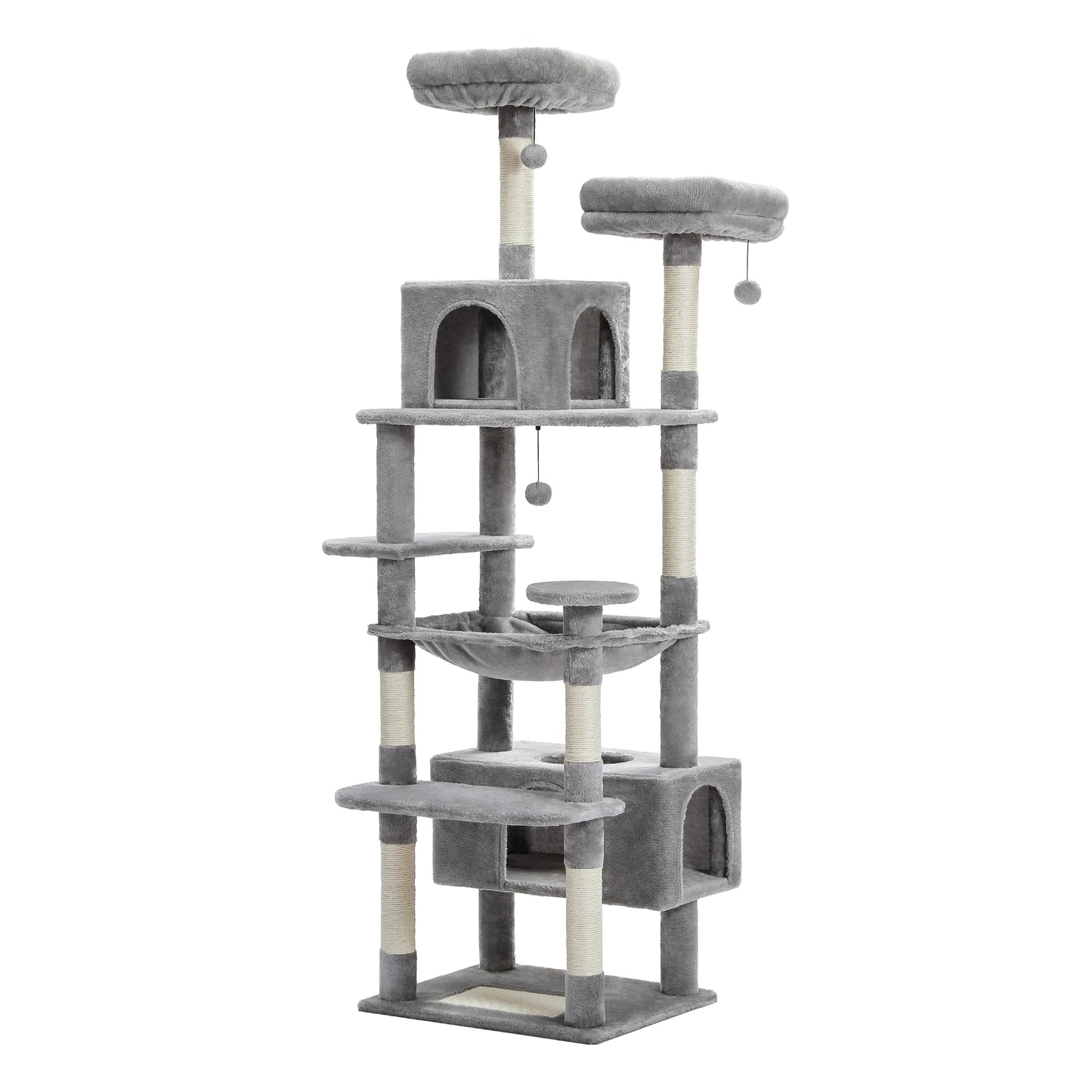 Multi-Level Plush Cat Condo with Scratching Posts