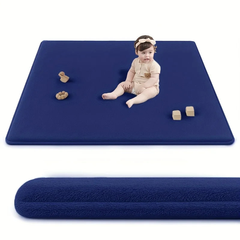 Large Solid Casual Non-slip Play Mat Coral Velvet Rug