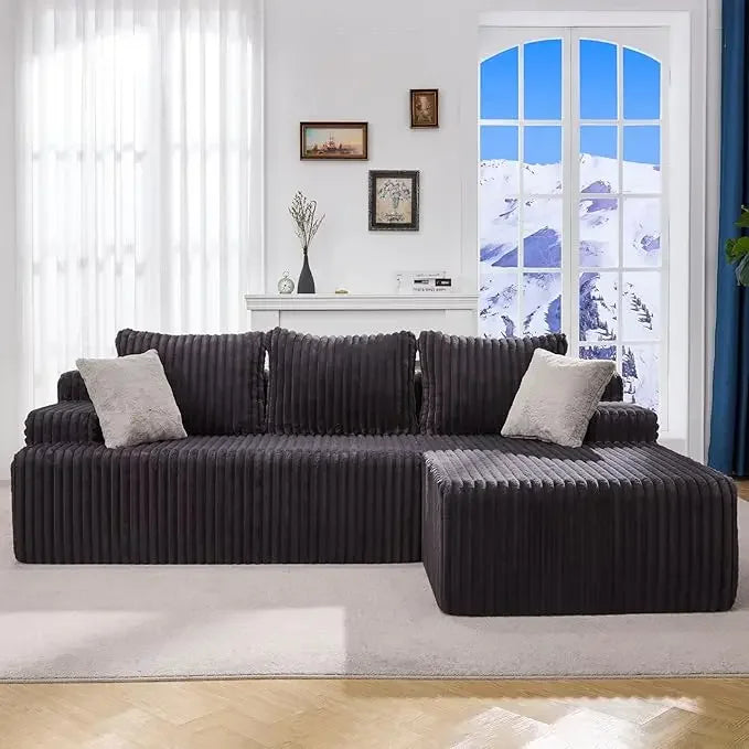 L-Shape Memory Foam Oversize Chaise Living Room Set