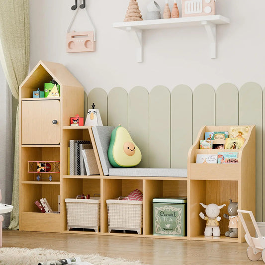 kids Bookcase with Seat Cushion