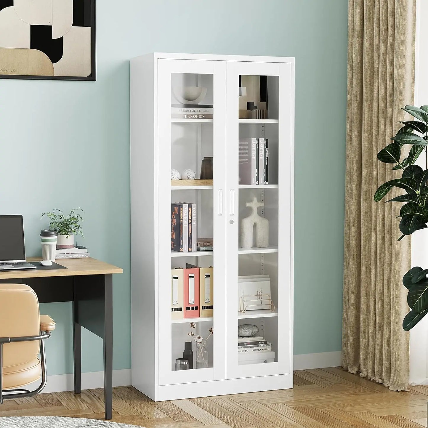 Display Cabinet with Locking Glass Doors Display Case