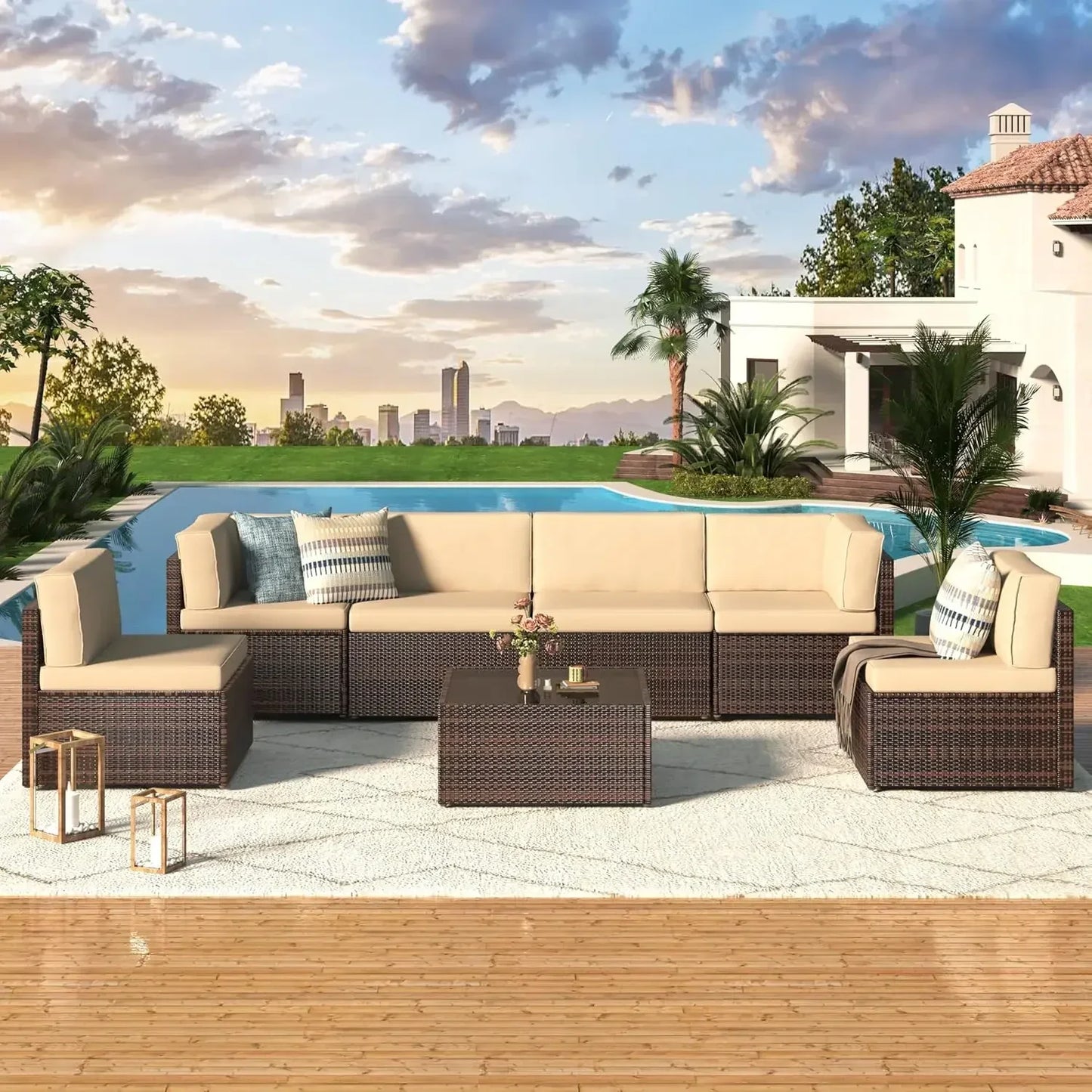 Outdoor Sectional Furniture Chair Set with Cushion