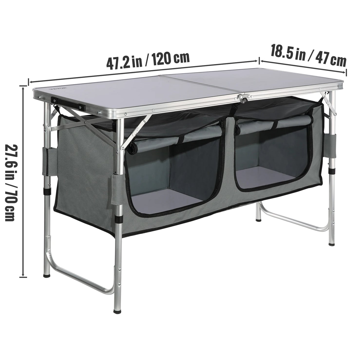 Outdoor Table Cabinet Foldable Cooking Storage Rack