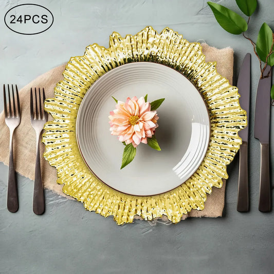 Gold Chargers PP Plate Decoration Table Setting Set