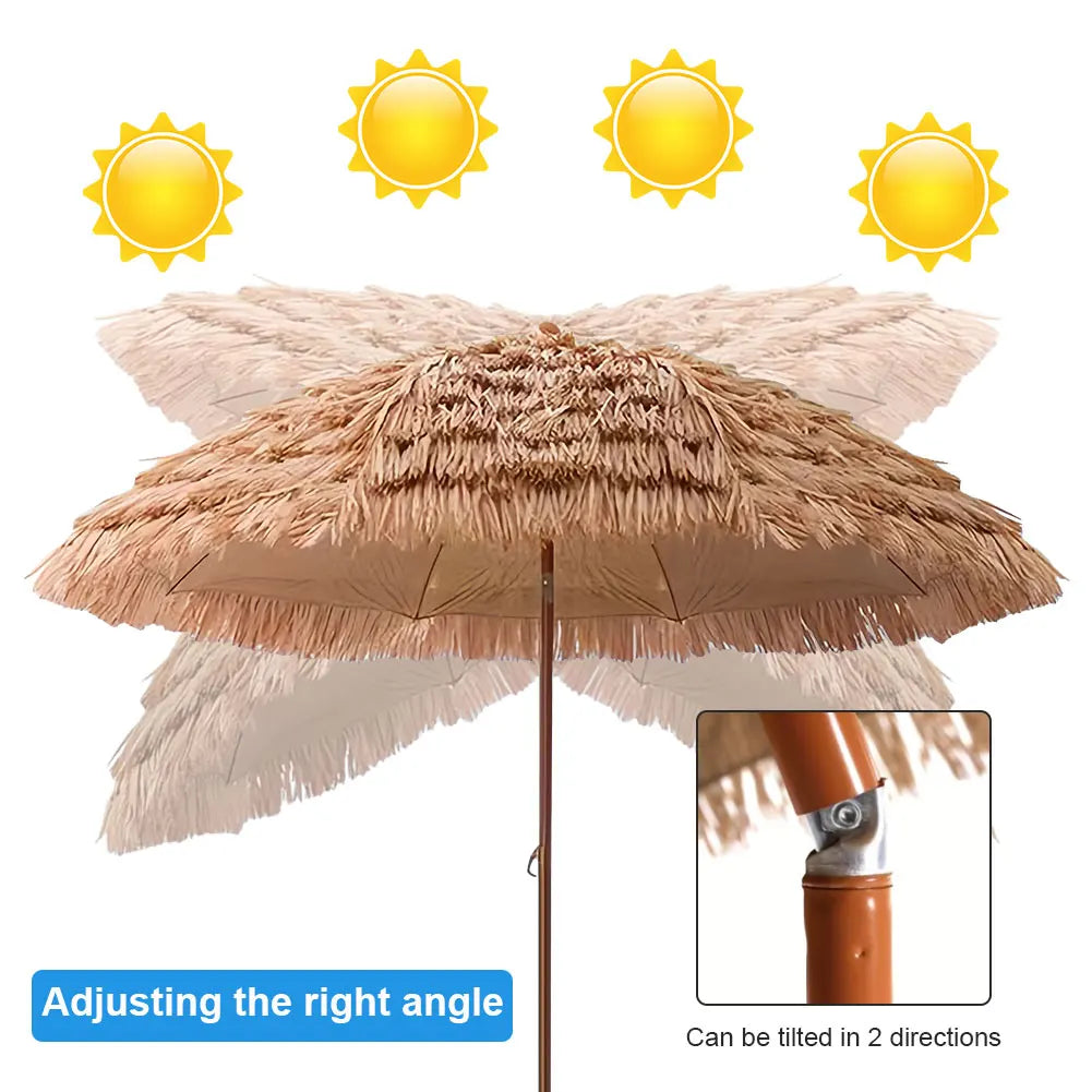 Outdoor Beach Sunshade Straw Umbrella