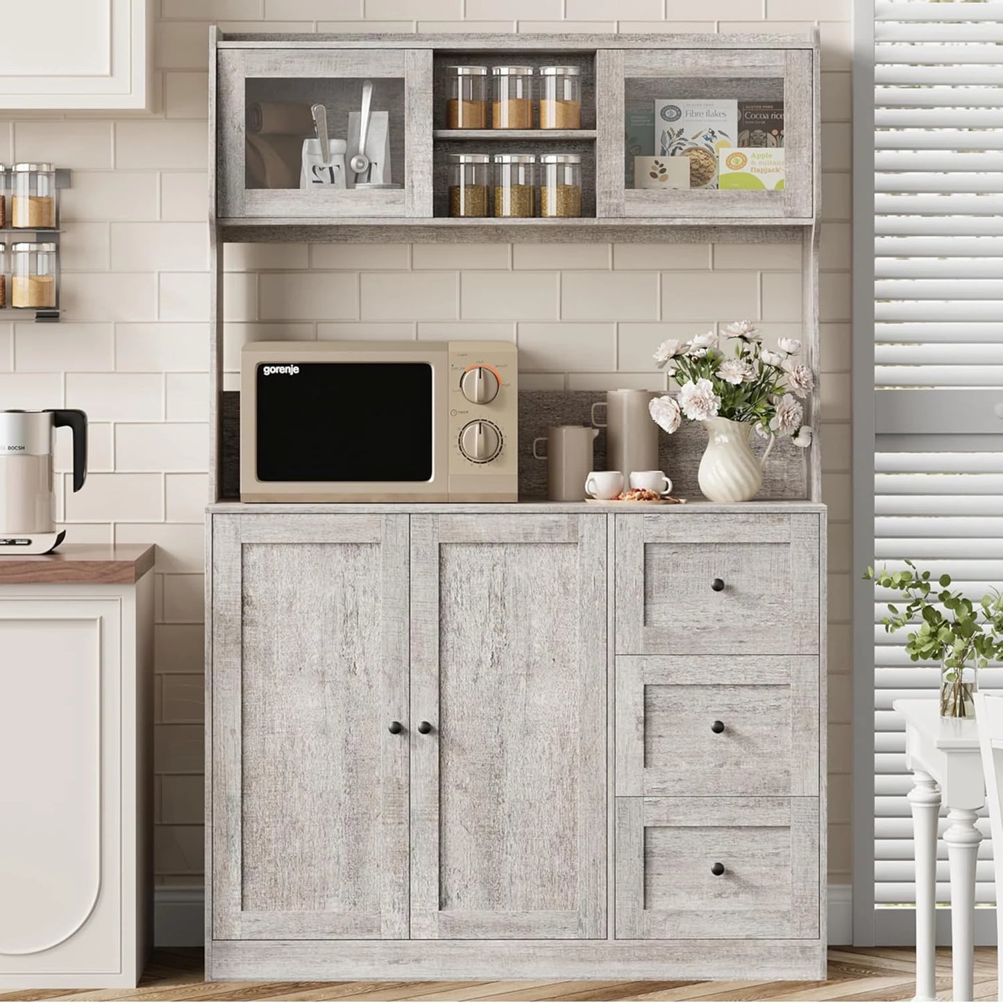 Tall Kitchen Pantry Cabinet with Adjustable Shelves