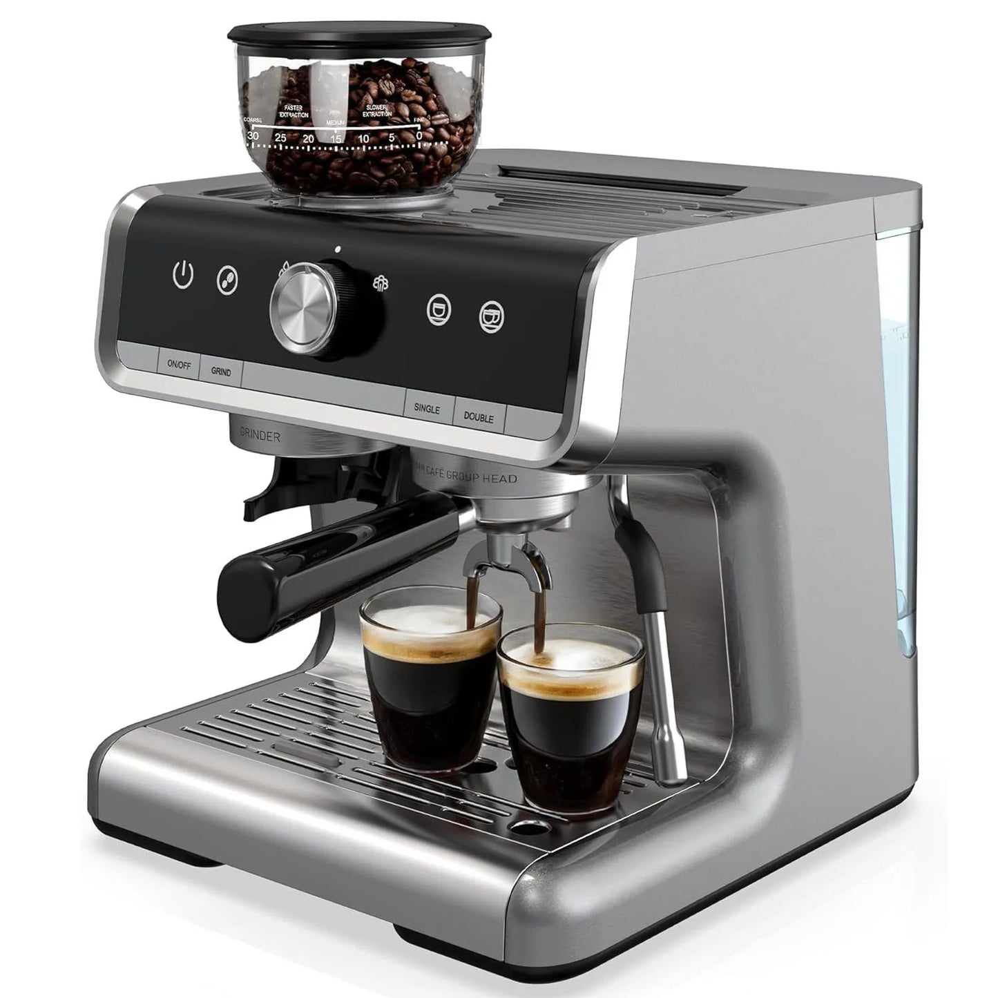 Semi Automatic Espresso Maker with Grinder for Latte Cappuccino