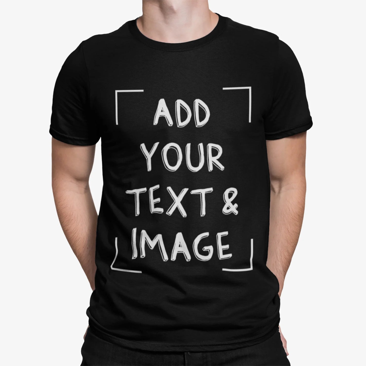Custom T-shirt with Your Photo Text Image Front Printing Crew Neck